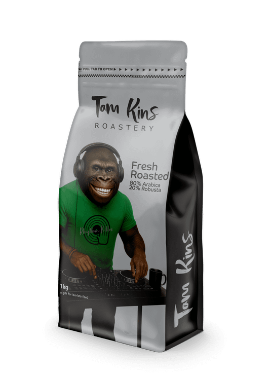 قهوه عربیکا ۸۰% نقرهای تام کینز