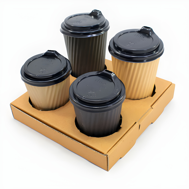 جا لیوانی مقوایی ۴ تایی بسته ۱۰۰ عددی